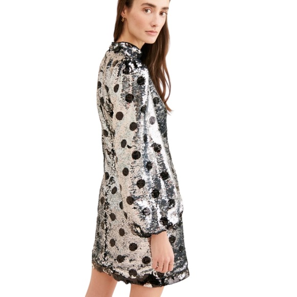 Sister Jane Olympic Sequin Mini Dress Black/Silver Sz S - Picture 9 of 13